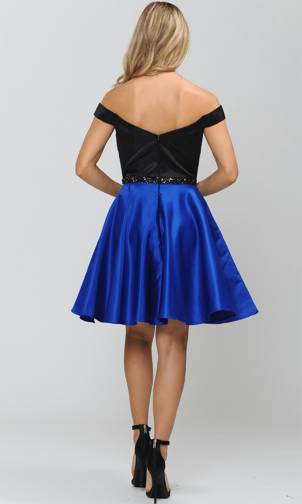 Poly USA 8532 - Off-Shoulder Sweetheart Neck Cocktail Dress Cocktail Dresses M / Purple