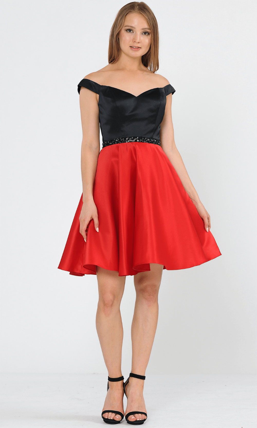 Poly USA 8532 - Off-Shoulder Sweetheart Neck Cocktail Dress Cocktail Dresses M / Purple