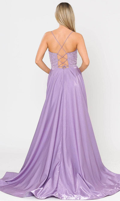 Poly USA 8670 - Sleeveless Deep V-neck Prom Dress Prom Dresses