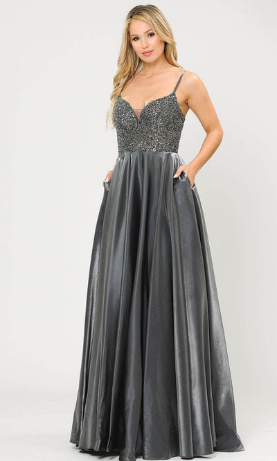 Poly USA 8674 - Beaded Sweetheart Prom Dress Prom Dresses XS / Dark Silver