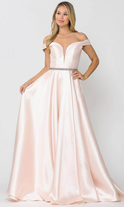 Poly USA 8686 - Off-Shoulder Sweetheart A-line Gown Prom Dresses