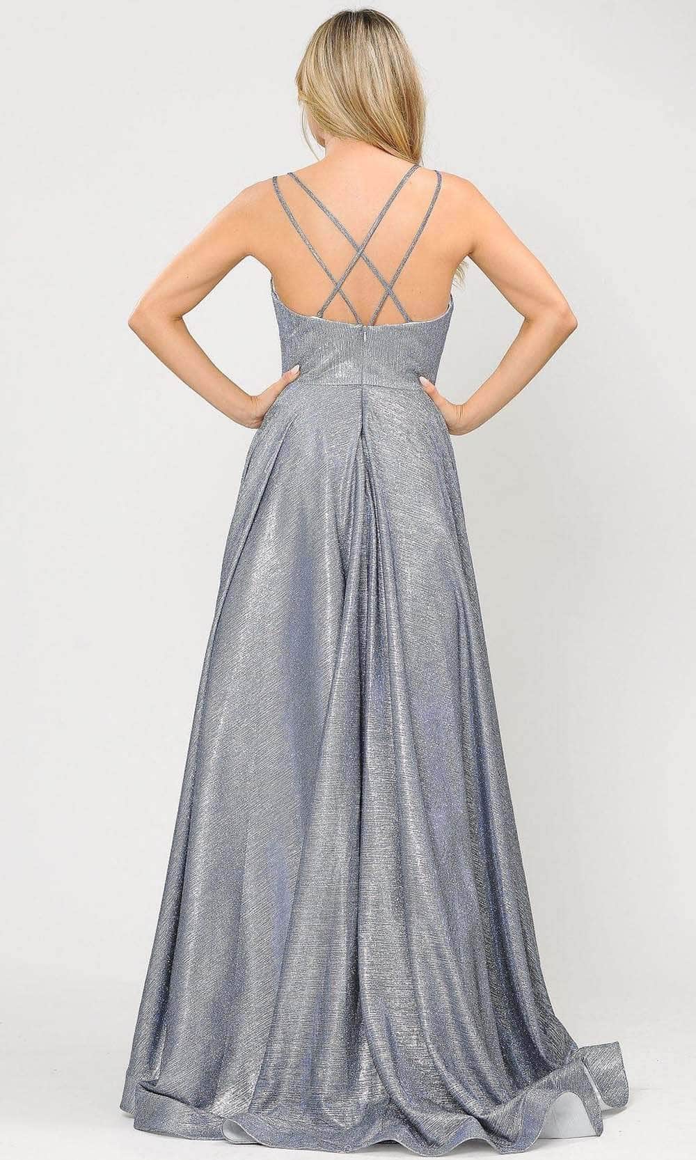 Poly USA 8714 Long Foiled Glitter Sweetheart Dress | FormalDressShops Royal / Xs Poly USA 8714 Long Foiled Glitter Sweetheart Dress | FormalDressShops Royal / Xs
