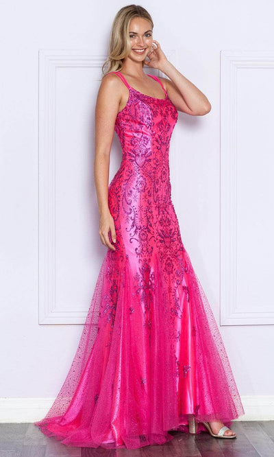 Poly USA 9306 - Glitter Scoop Neck Prom Dress Prom Dresses