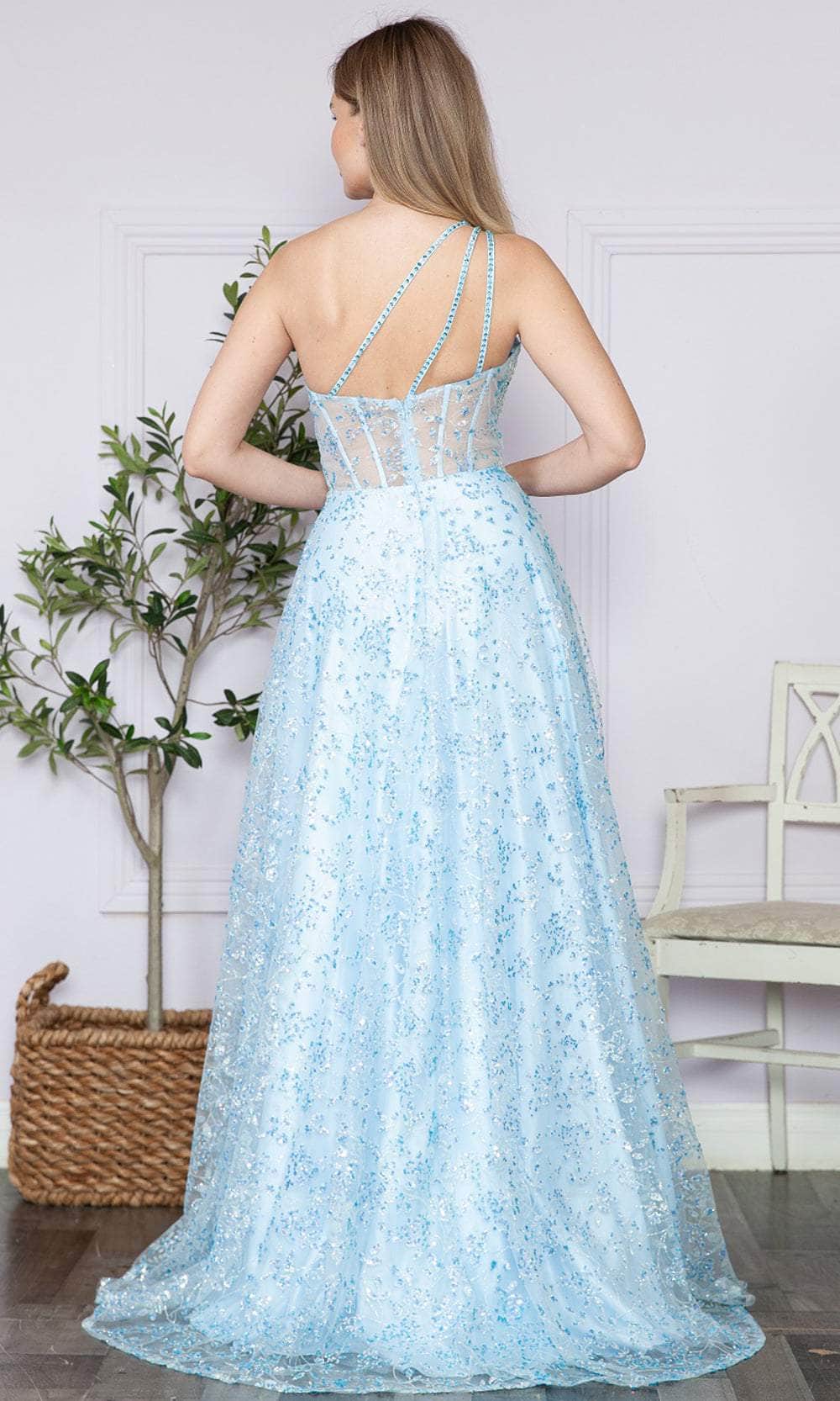 Poly USA 9372 - One Shoulder Corset Bodice Prom Dress Prom Dresses