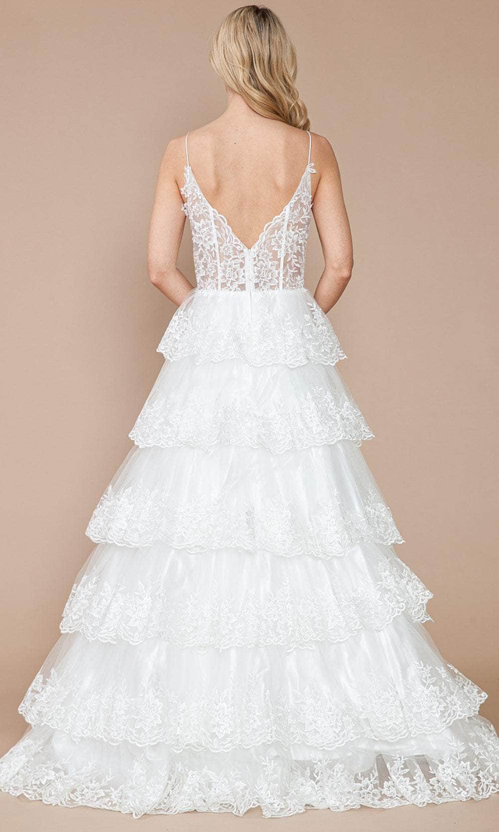 Poly USA 9402B Sleeveless Corset Sheer Bodice Off-White Bridal Gown - OFF White / S Poly USA 9402B Sleeveless Corset Sheer Bodice Off-White Bridal Gown - OFF White / S