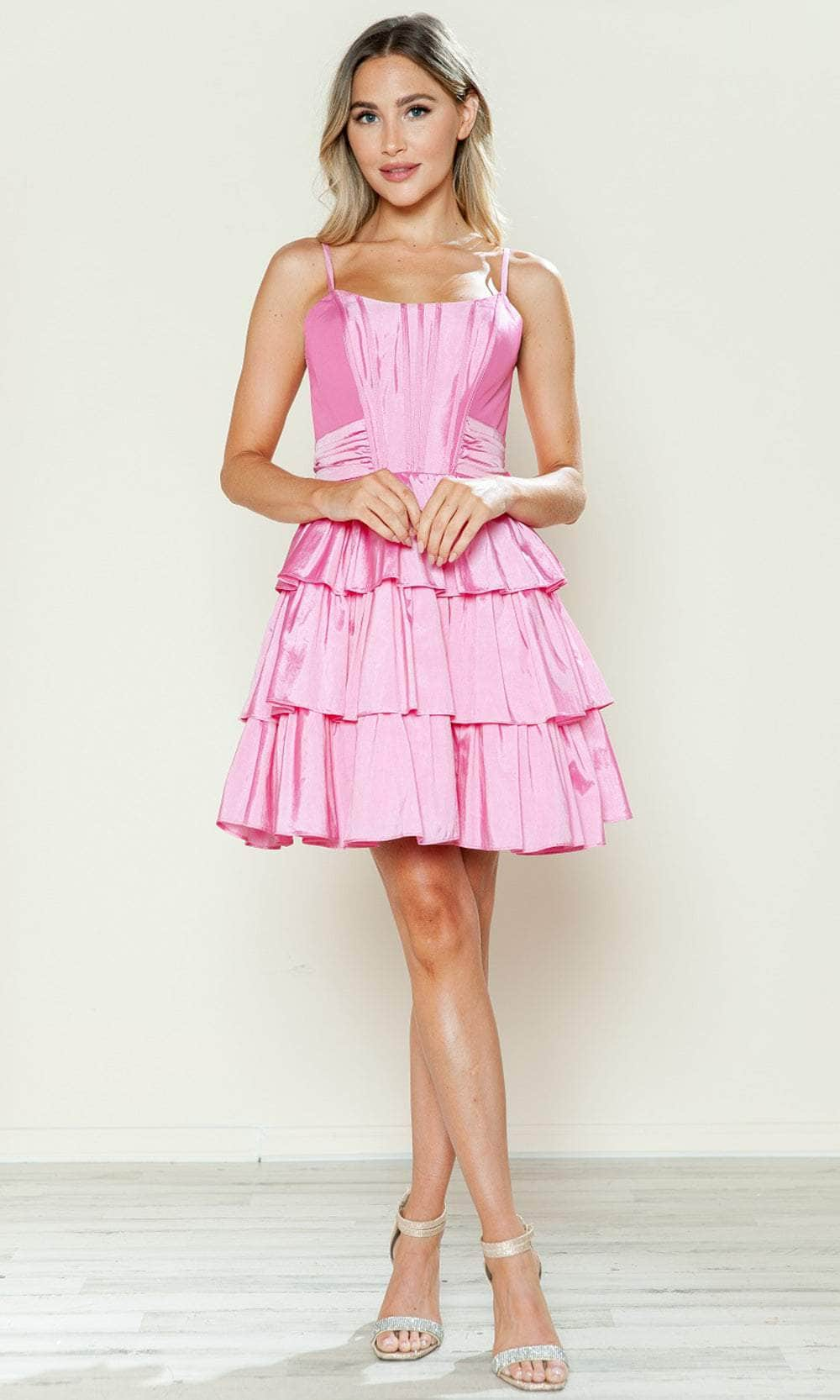 Poly USA 9590 - Sleeveless Bow Cocktail Dress Cocktail Dresses XS /  Pink