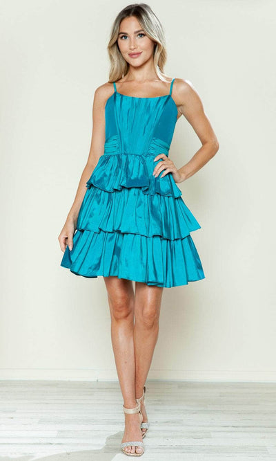 Poly USA 9590 - Sleeveless Bow Cocktail Dress Cocktail Dresses XS /  Teal