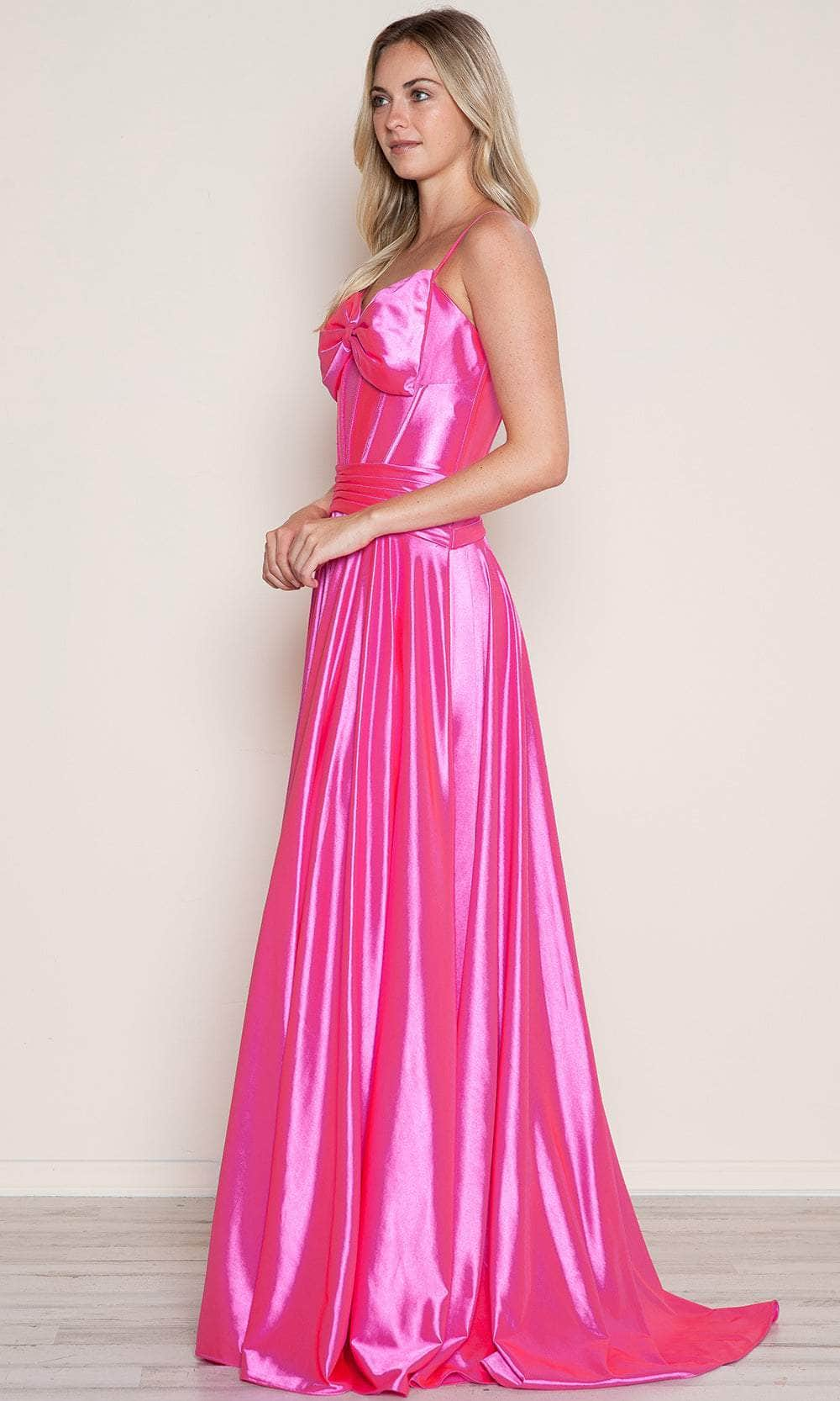 Poly USA 9702 - Sleeveless Bow Accent Prom Dress Prom Dresses