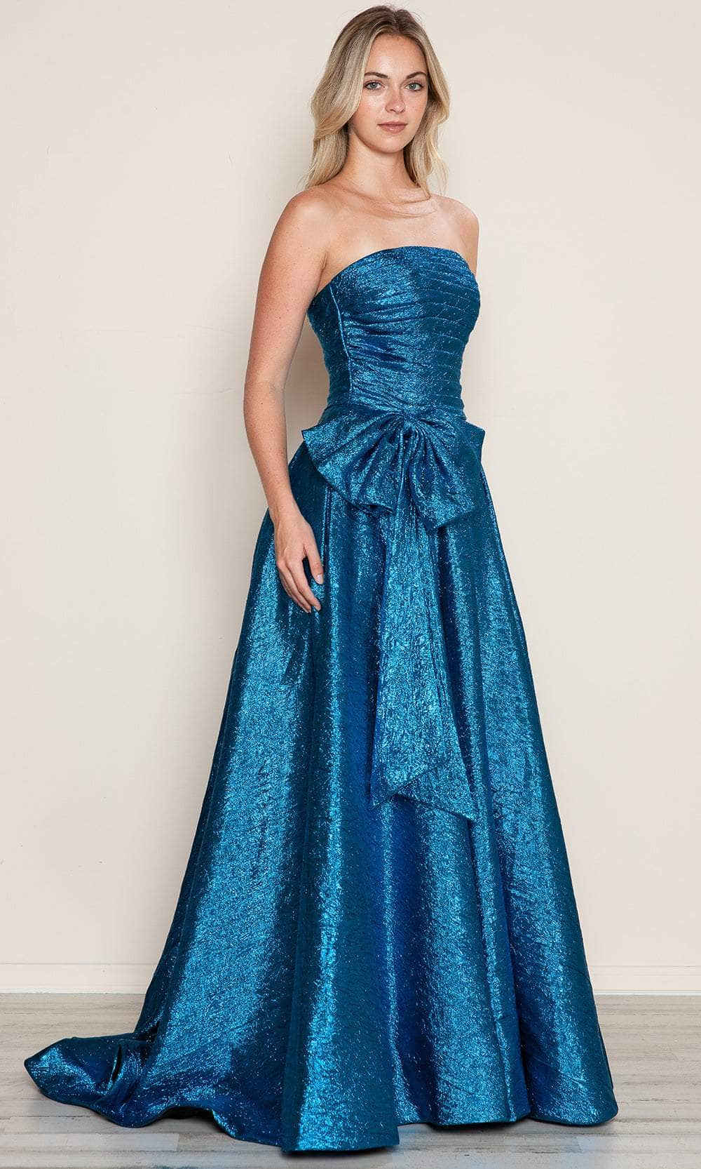 Poly USA 9720 - Strapless Bow Accent Prom Dress Prom Dresses