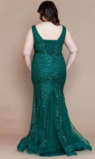 Poly USA W1136 - Glitter Mermaid Plus Prom Dress Prom Dresses