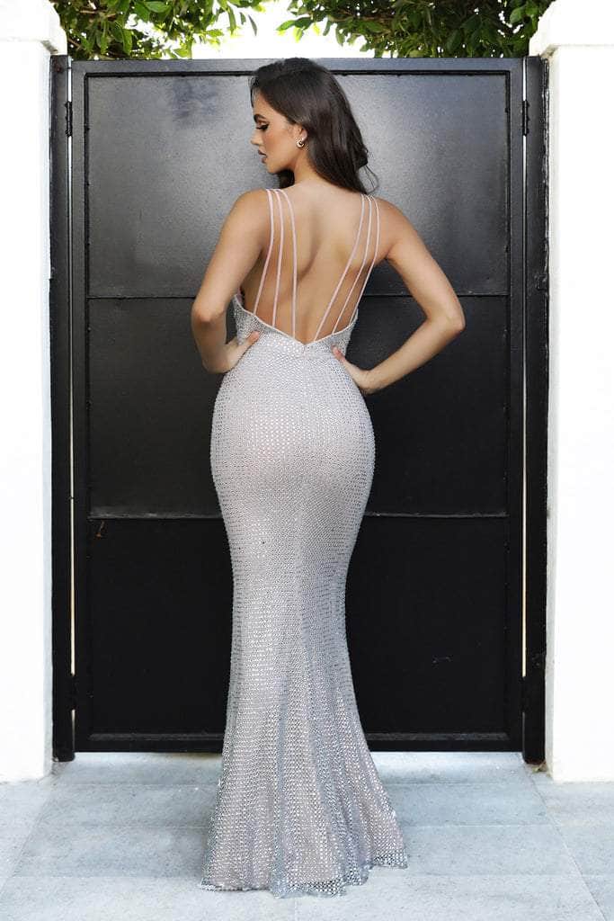 Portia and Scarlett - PS21105 Beaded Allover Cowl Neck Evening Gown Prom Dresses