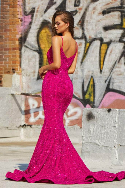 Portia and Scarlett - PS21207 Spaghetti Strap Sequin Mermaid Gown Prom Dresses