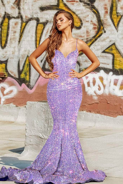 Portia and Scarlett - PS21207 Spaghetti Strap Sequin Mermaid Gown Prom Dresses