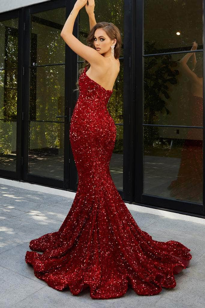 Portia and Scarlett - PS21208 Strapless Velvet Sequin Gown Prom Dresses