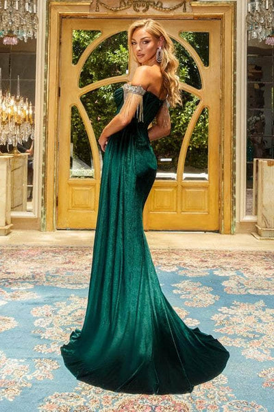 Portia and Scarlett - PS22193 Bedazzled Off Shoulder Sheath Dress Prom Dresses