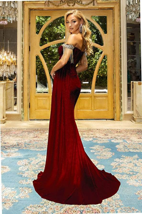 Portia and Scarlett - PS22193 Bedazzled Off Shoulder Sheath Dress Prom Dresses