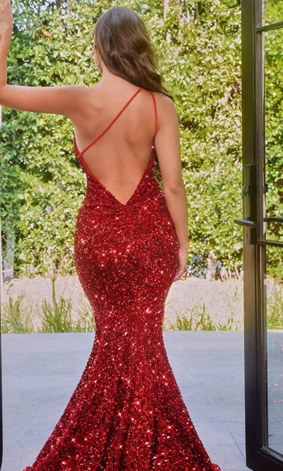 Portia and Scarlett - PS22350 One-Shoulder Sequin Mermaid Gown Prom Dresses