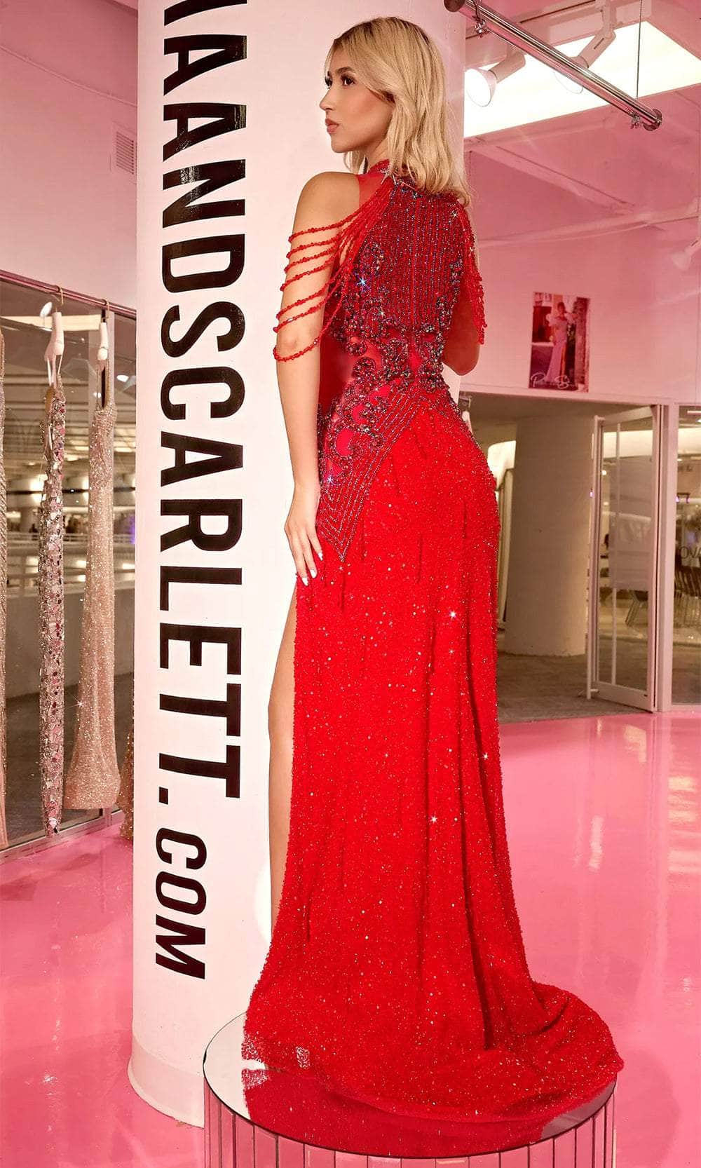 Portia and Scarlett PS23704C - Bejeweled Cutout Evening Dress Special Occasion Dress