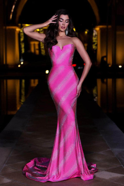 Portia and Scarlett PS23894 - Strapless V Neck Long Dress Evening Dresses
