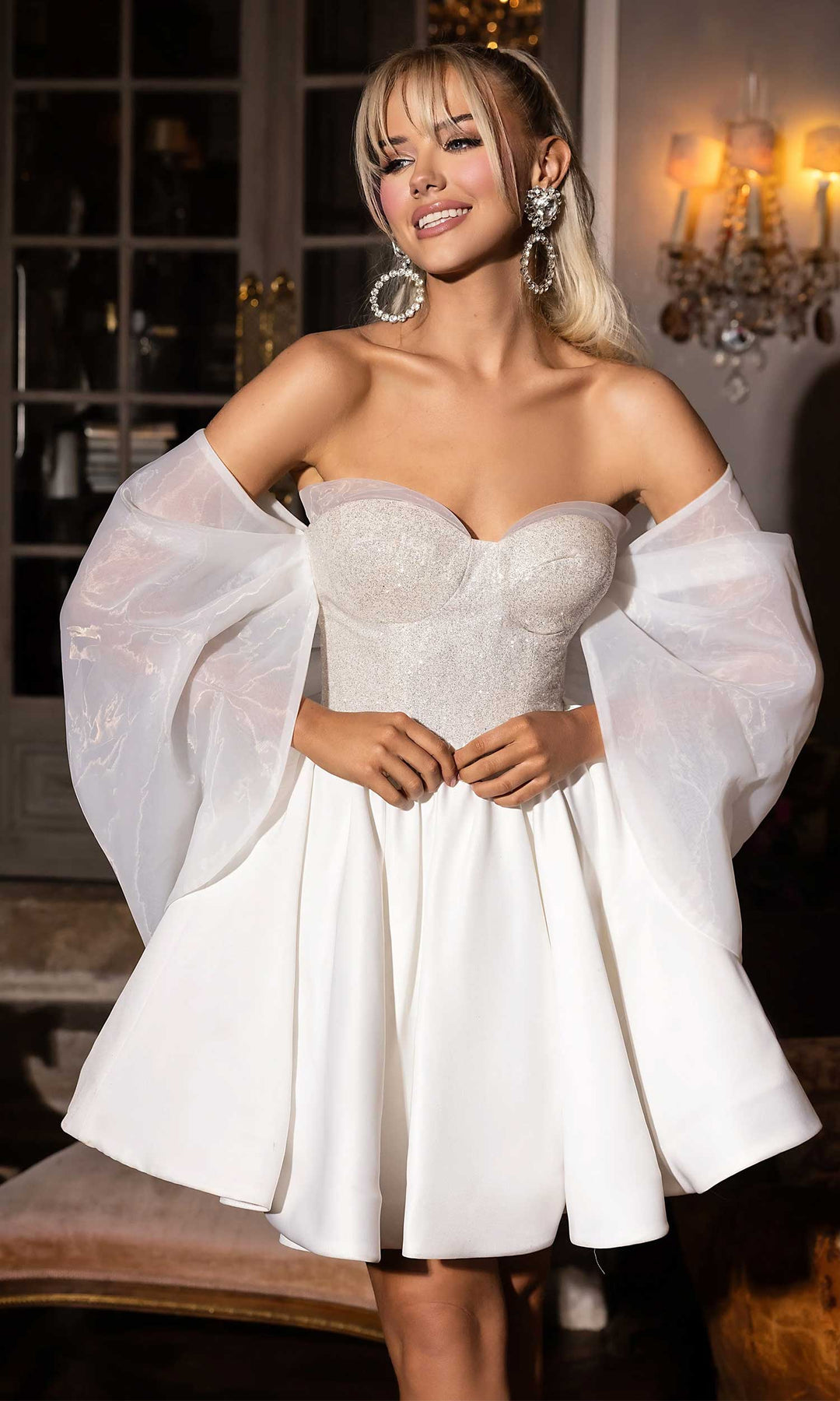 Portia and Scarlett PS24016 - Off Shoulder A-Line Cocktail Dress