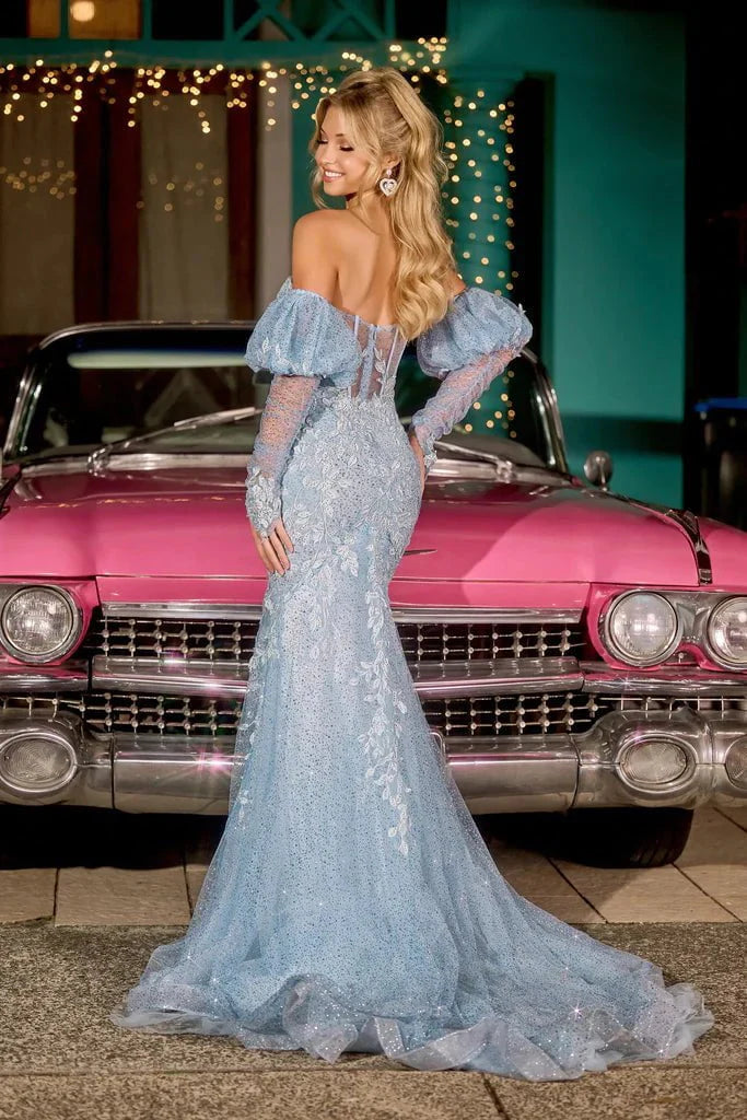 Portia and Scarlett PS24144 - Lace Appliqued Mermaid Prom Gown Prom Dresses