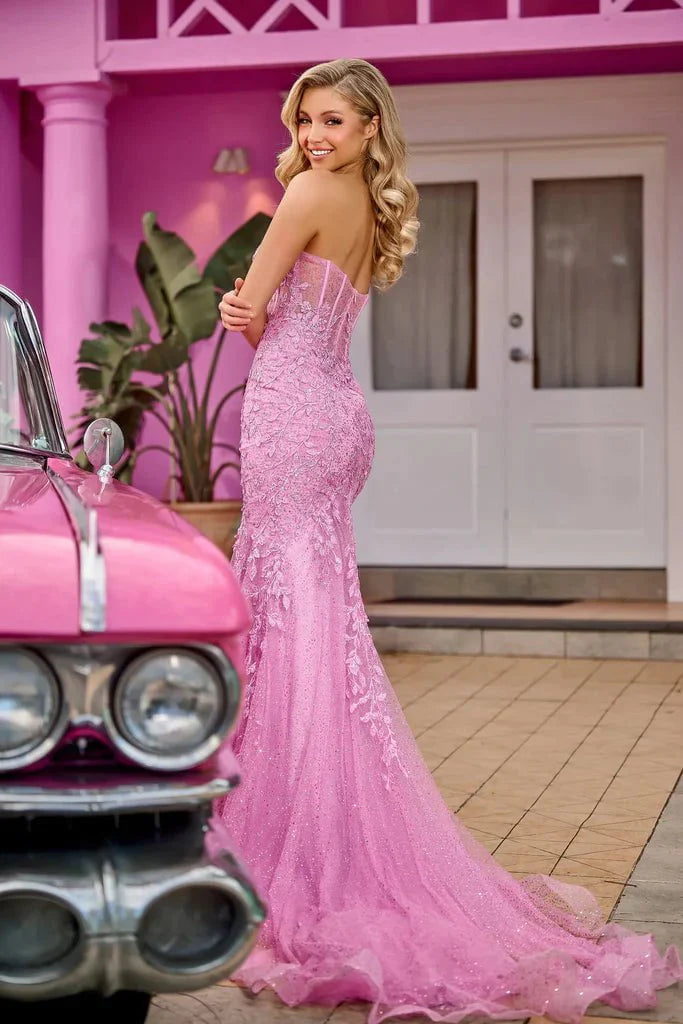 Portia and Scarlett PS24144 - Lace Appliqued Mermaid Prom Gown Prom Dresses