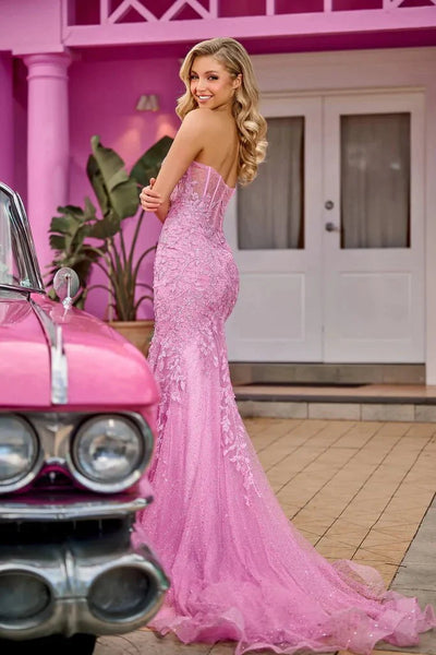 Portia and Scarlett PS24144 - Lace Appliqued Mermaid Prom Gown Prom Dresses