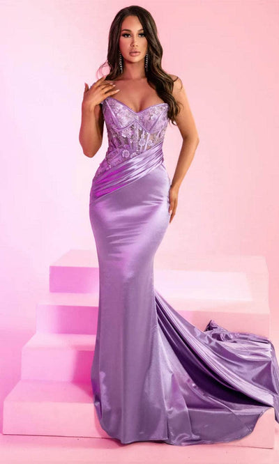 Portia and Scarlett PS24158 - Pleated Waist Mermaid Prom Dress Prom Dresses 00 /  Lilac/