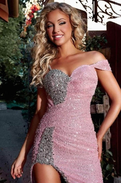 Portia and Scarlett PS24649 - Sweetheart Sheath Cocktail Short Prom Dress Cocktail Dresses 00 / Pink