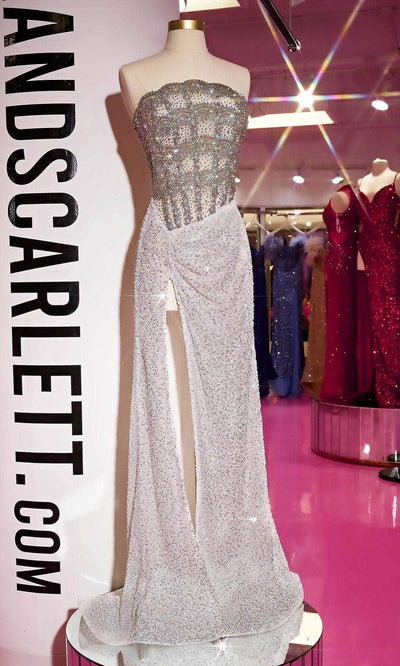 Portia and Scarlett PS24882C - Strapless Fitted Embellished Prom Dress Special Occasion Dress