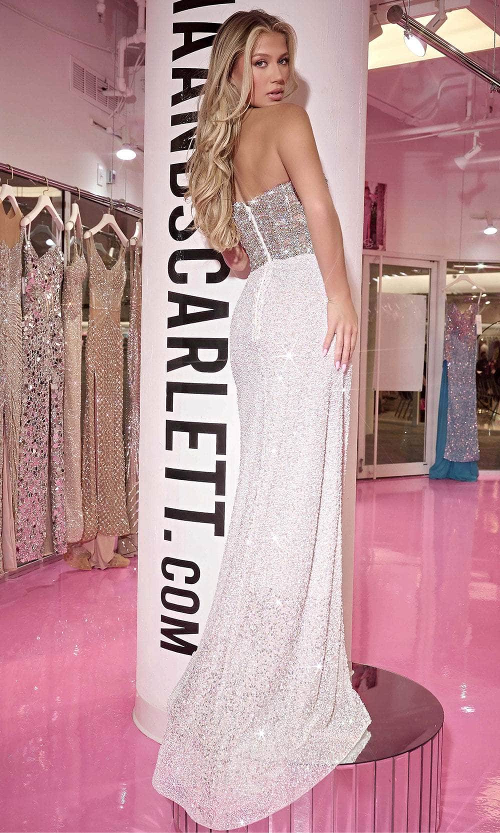 Portia and Scarlett PS24882C - Strapless Fitted Embellished Prom Dress Special Occasion Dress