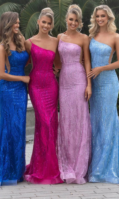 Portia and Scarlett PS25240 - Asymmetrical Neck Prom Dress Prom Dresses