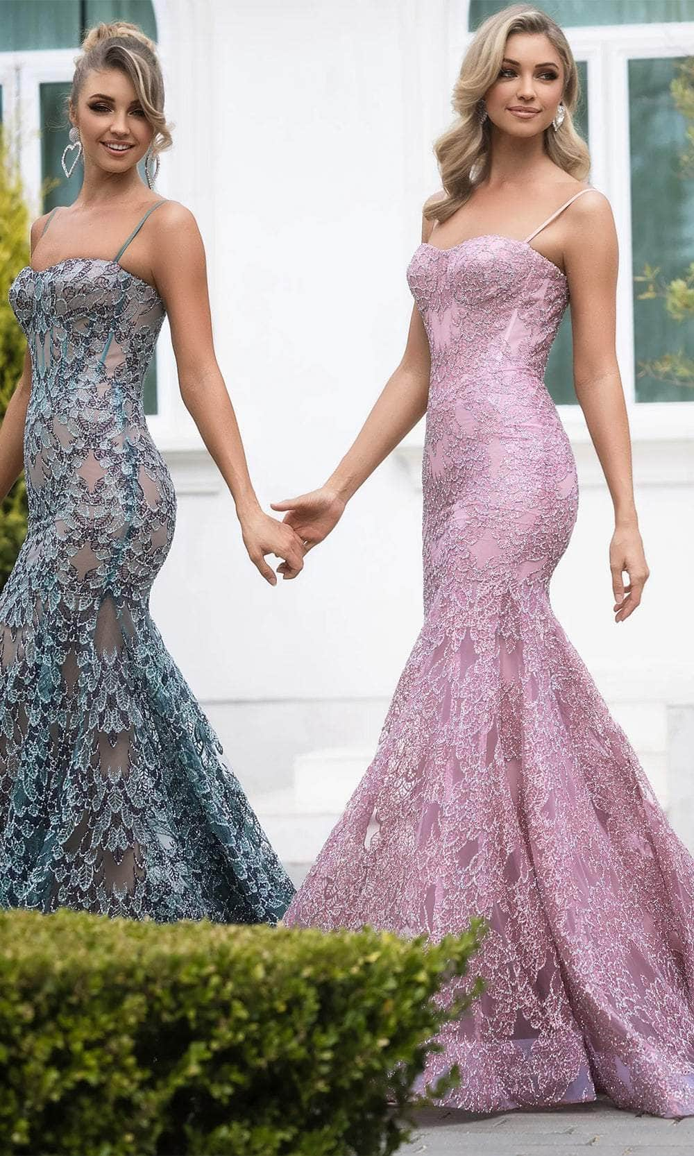 Portia and Scarlett PS25251 - Lace Mermaid Prom Dress Prom Dresses 00/ Pink