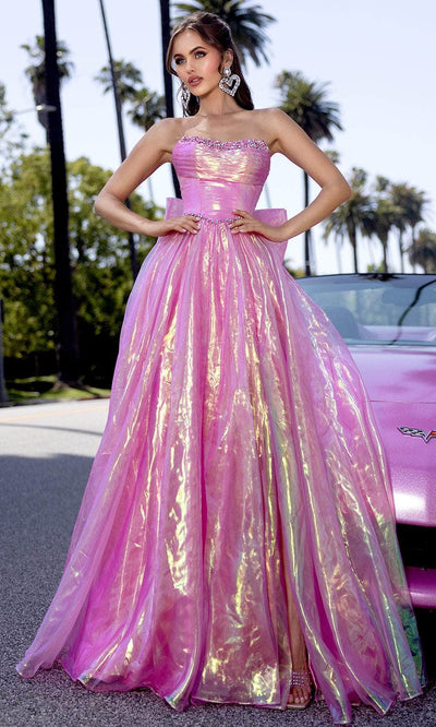 Portia and Scarlett PS25300 - Strapless Metallic Ballgown Sweet 16 Dresses 00/ Pink