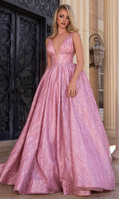 Portia and Scarlett PS25316 - Open Back Beaded Ballgown Ball Gowns 00/ Pink