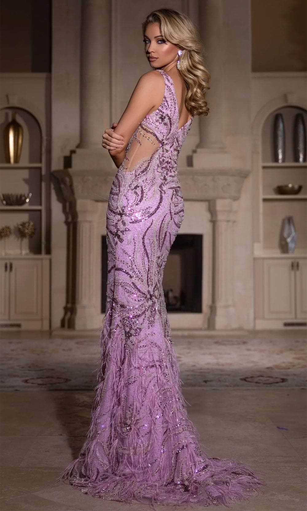Portia and Scarlett PS25324 - Side Mesh Embellished Prom Gown Prom Dresses
