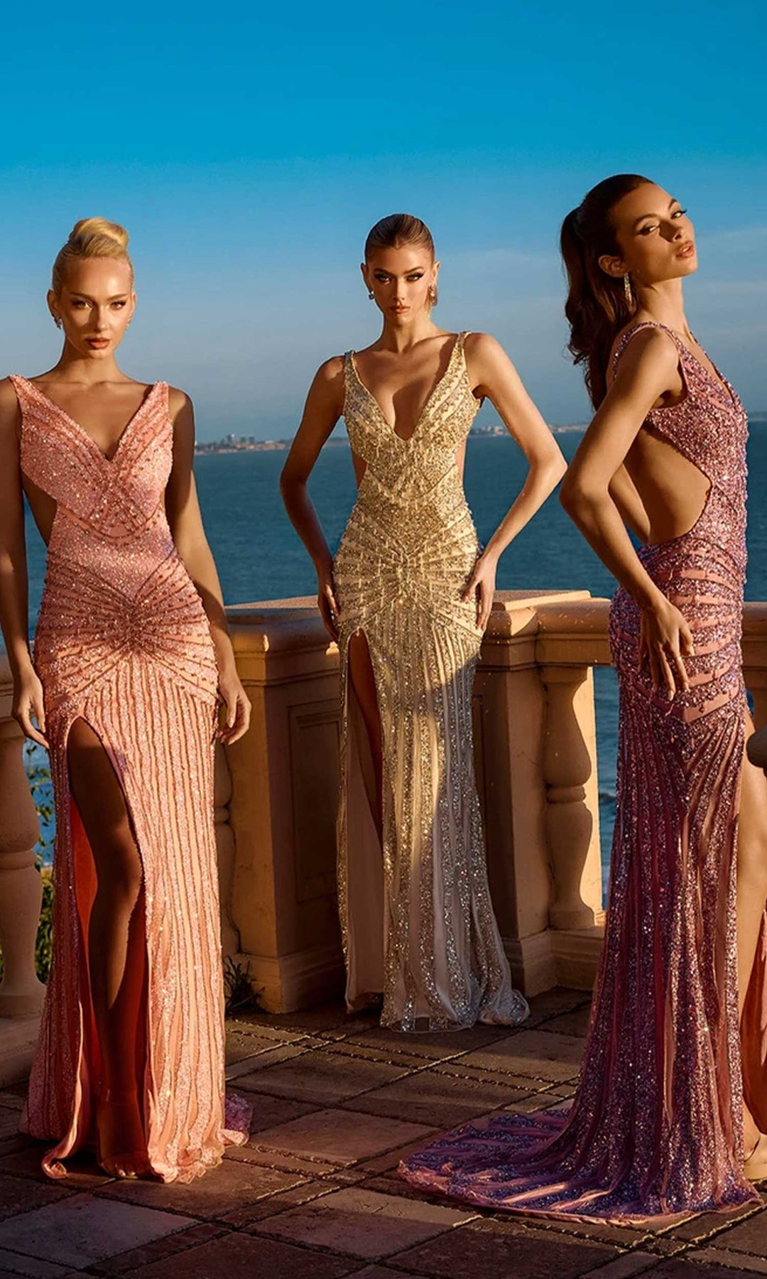 Portia and Scarlett PS25453C - Beaded Open Back Prom Dress