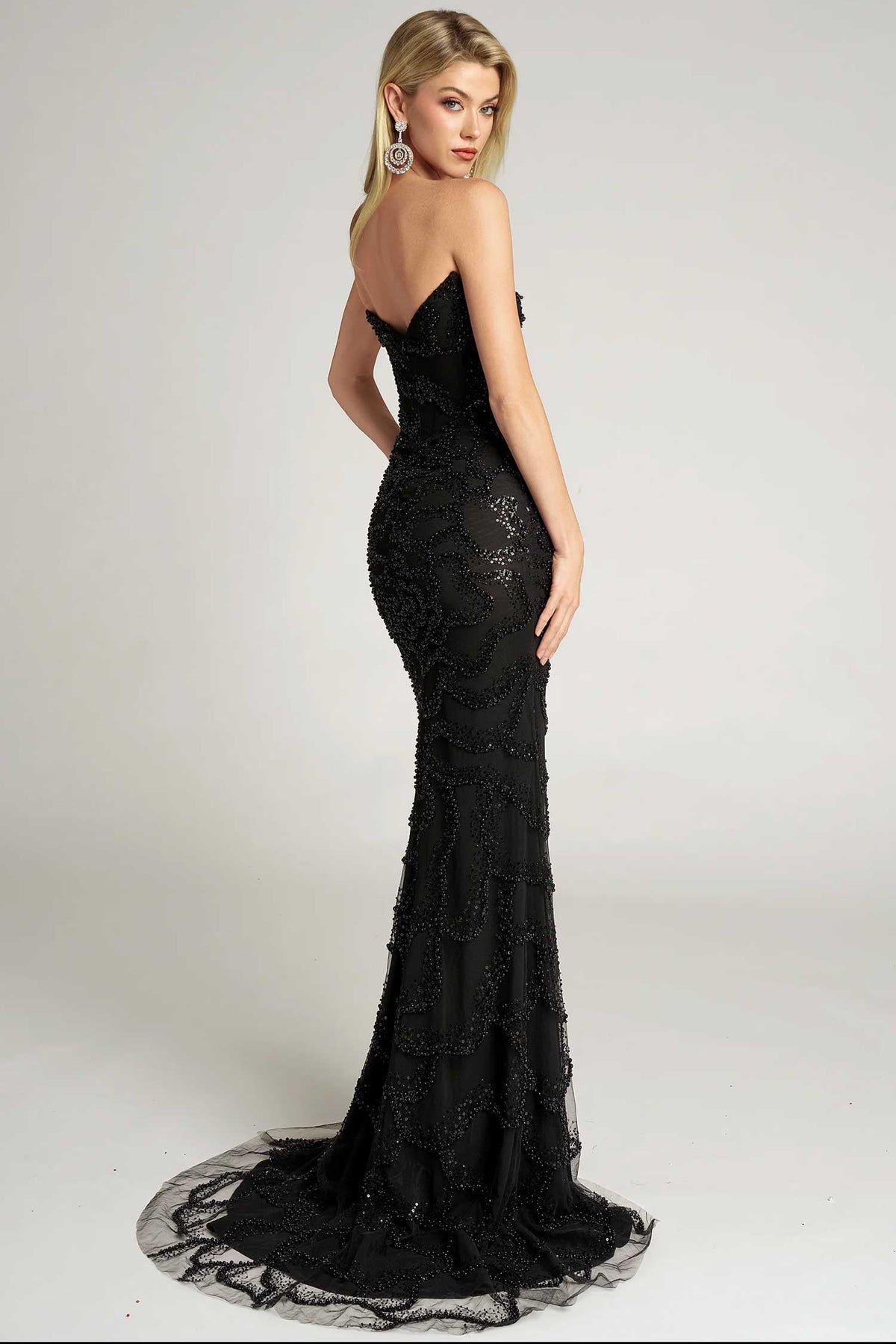 Portia and Scarlett PS26126 - Strapless Plunge V-Neck Gown with Sparkle