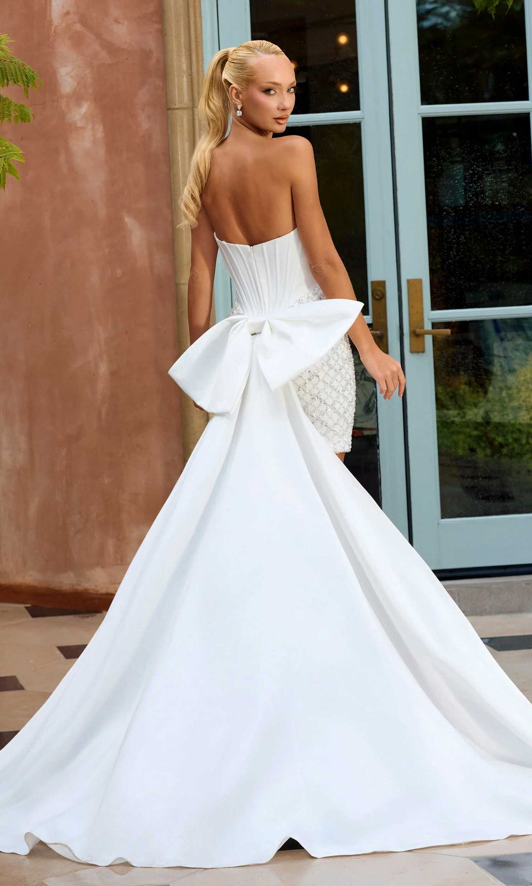 Portia and Scarlett PS26703 - Scoop Neckline Lattice Sheath Dress
