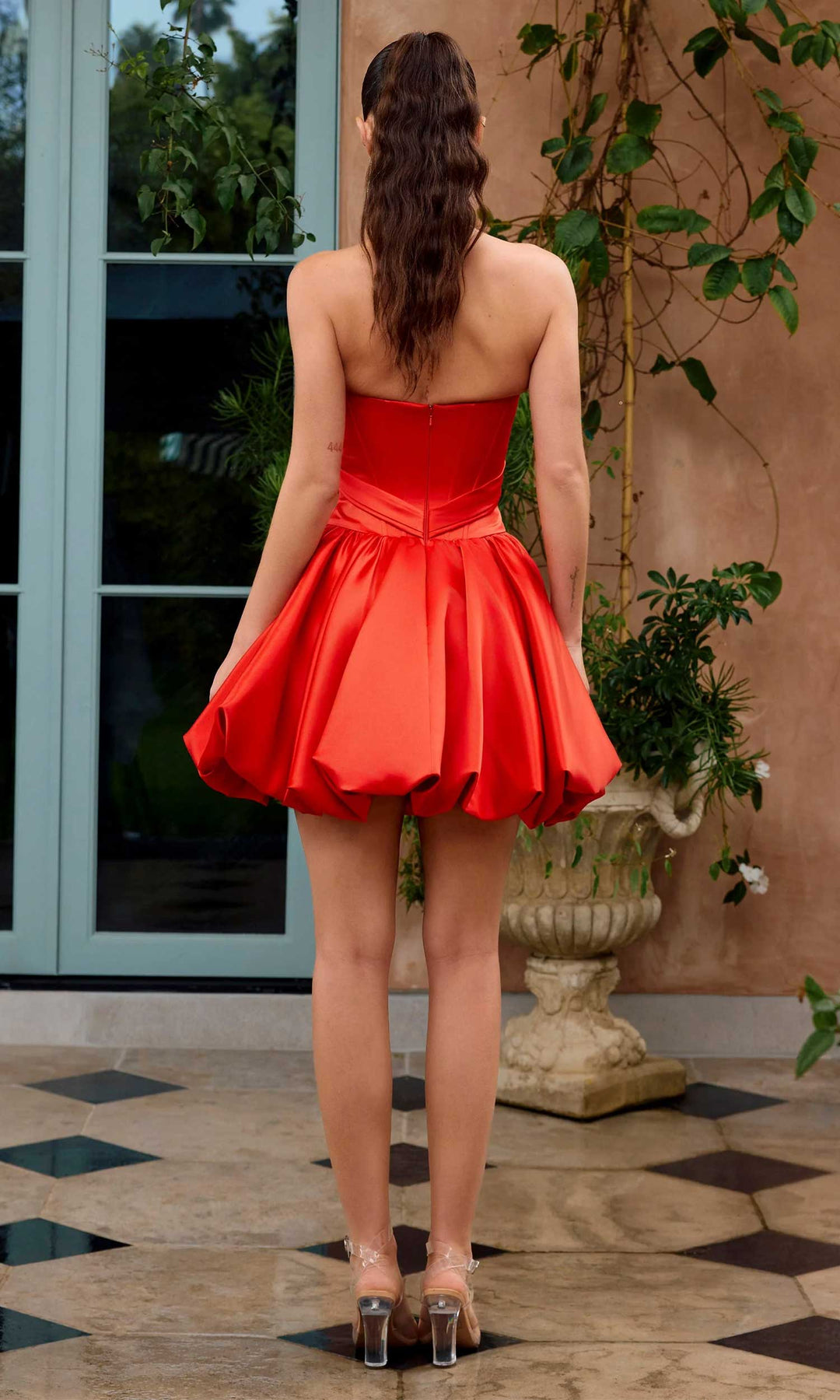 Portia and Scarlett PS26734 - Bubble A-Line Dress with Bow Accent