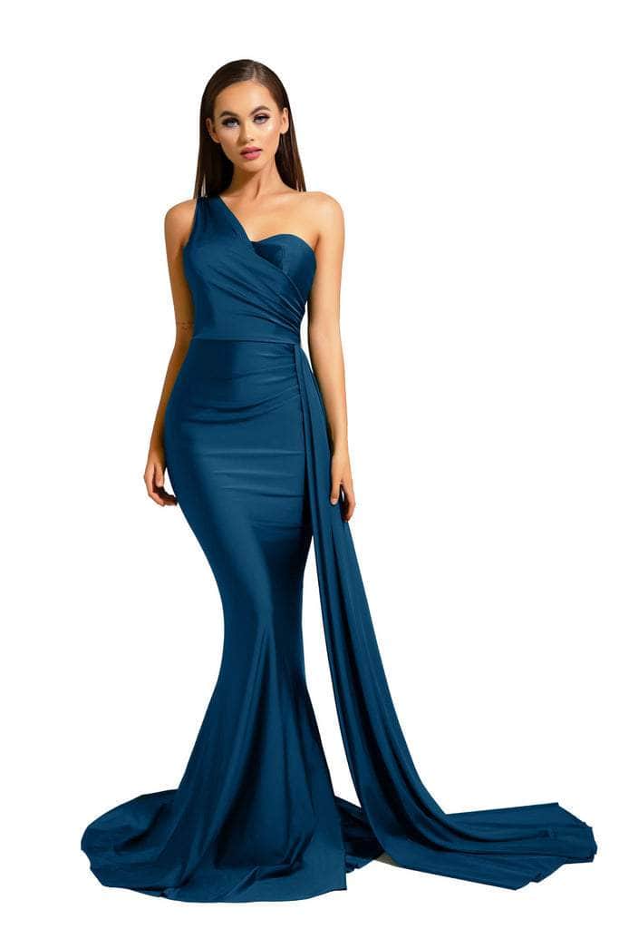 Portia and Scarlett - PS6321 One Shoulder Fitted Evening Gown Evening Dresses