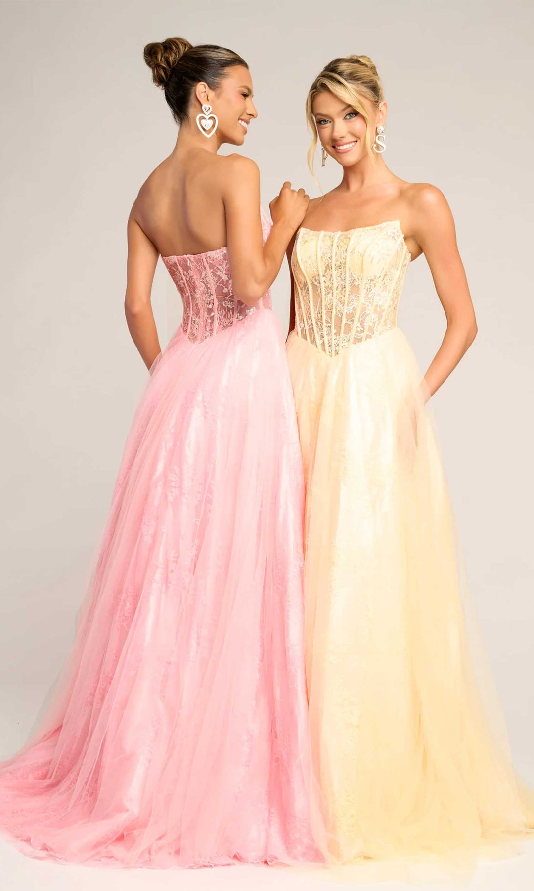 Portia and Scarlett XO023 - Illusion Corset Lace A-Line Dress