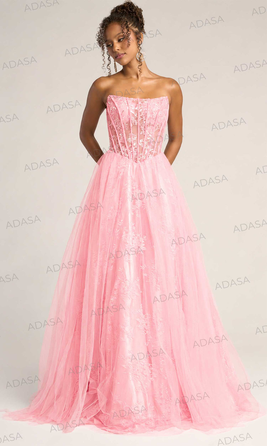Portia and Scarlett XO023 - Illusion Corset Lace A-Line Dress