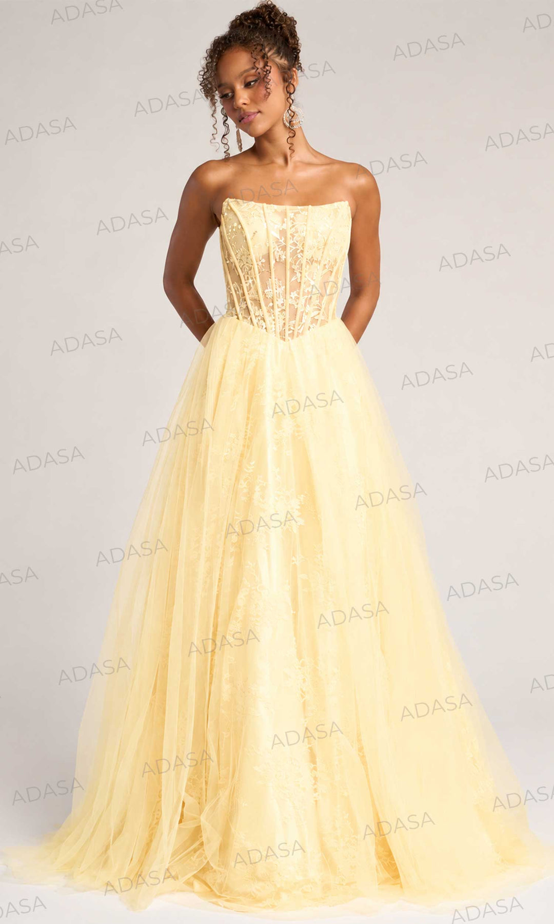 Portia and Scarlett XO023 - Illusion Corset Lace A-Line Dress