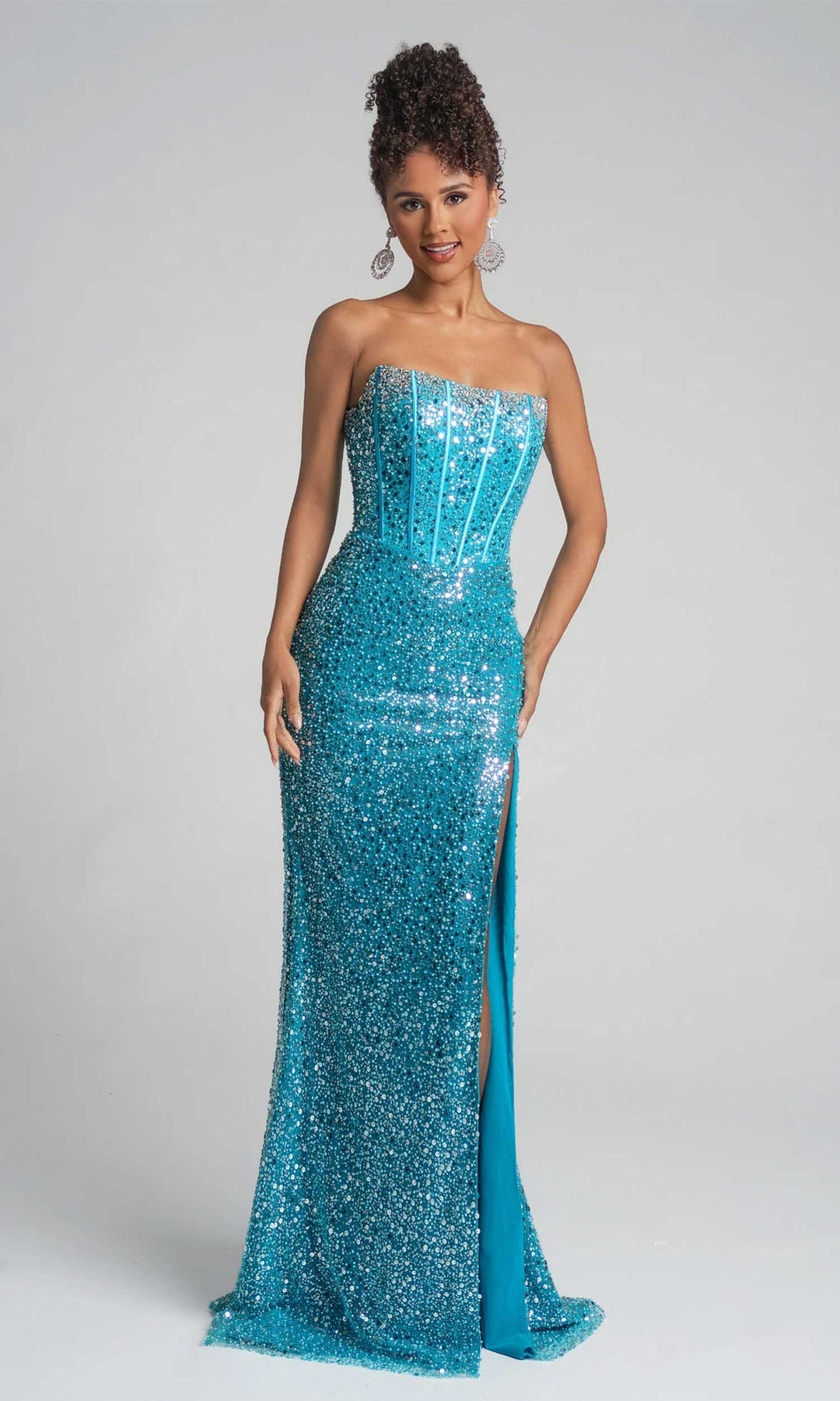 Portia and Scarlett XO054 - Sheath Skirt Evening Dress With Slit