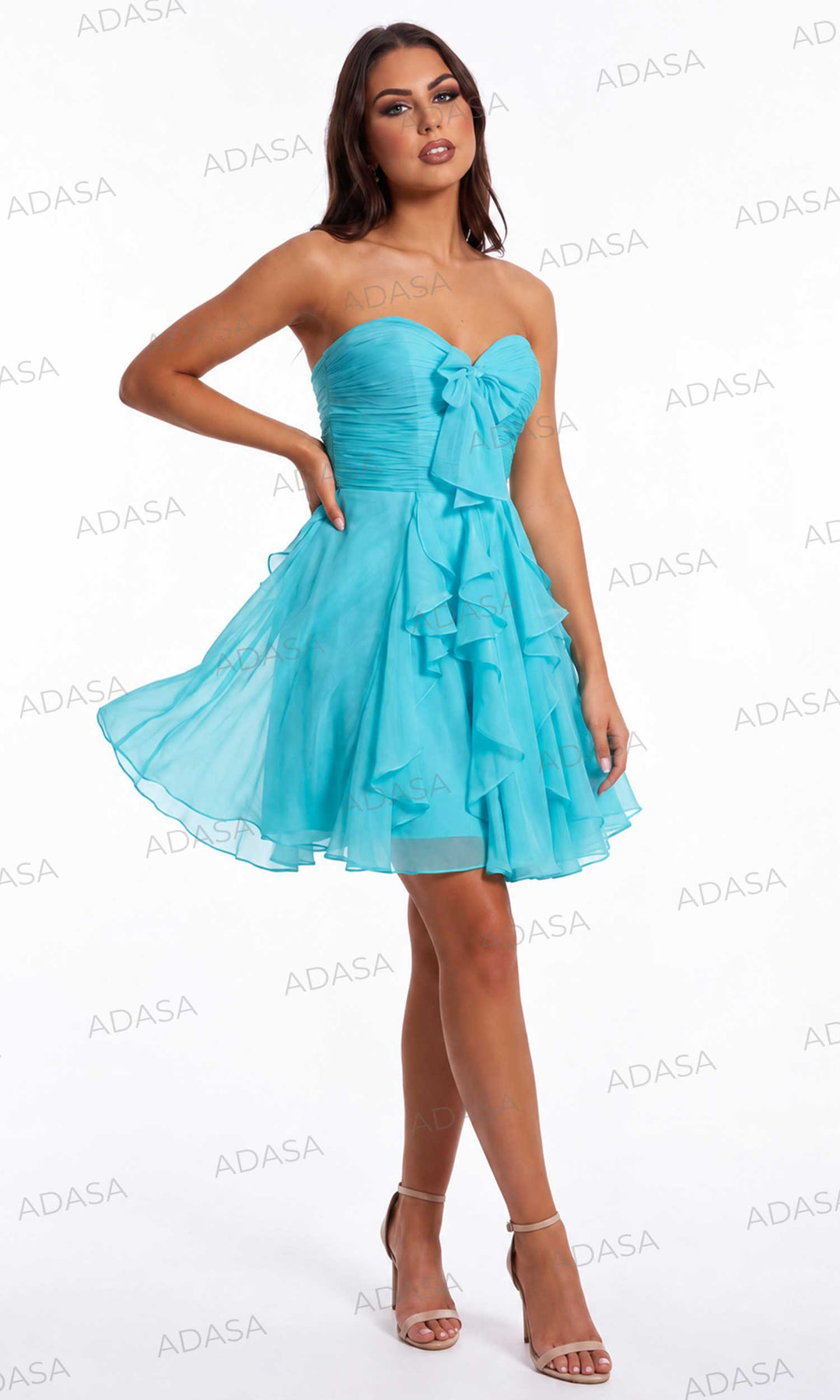 Portia and Scarlett XO214 - Cascading Ruffle Sweetheart Short Dress