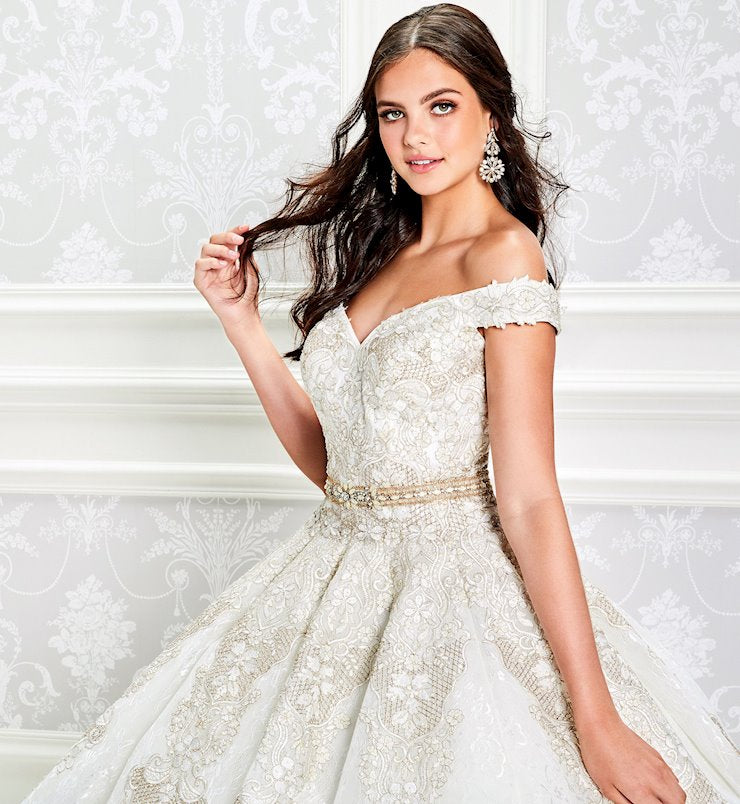 Princesa by Ariana Vara PR11921 - Off-Shoulder Lace Ball Gown