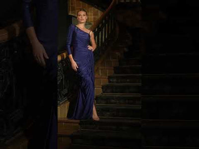 Ladivine CD787 - Beaded Asymmetrical Long Gown