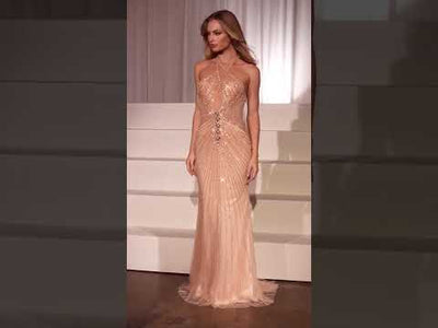 Ladivine CC427 - Halter Sleeveless Prom Gown