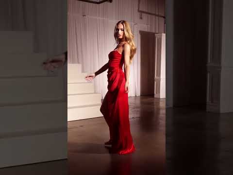 Ladivine CD375 - High Slit Basque Evening Dress